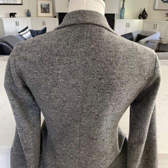 Jil Sander 3 Button Notch Collar Wool & Cashmere Blazer Heather Grey Blk Sz 34 - Picture 10 of 13